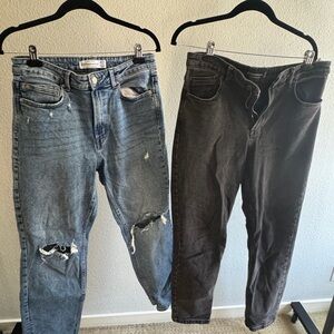 Stradivarius Relaxed Blue and Black Jeans Bundle